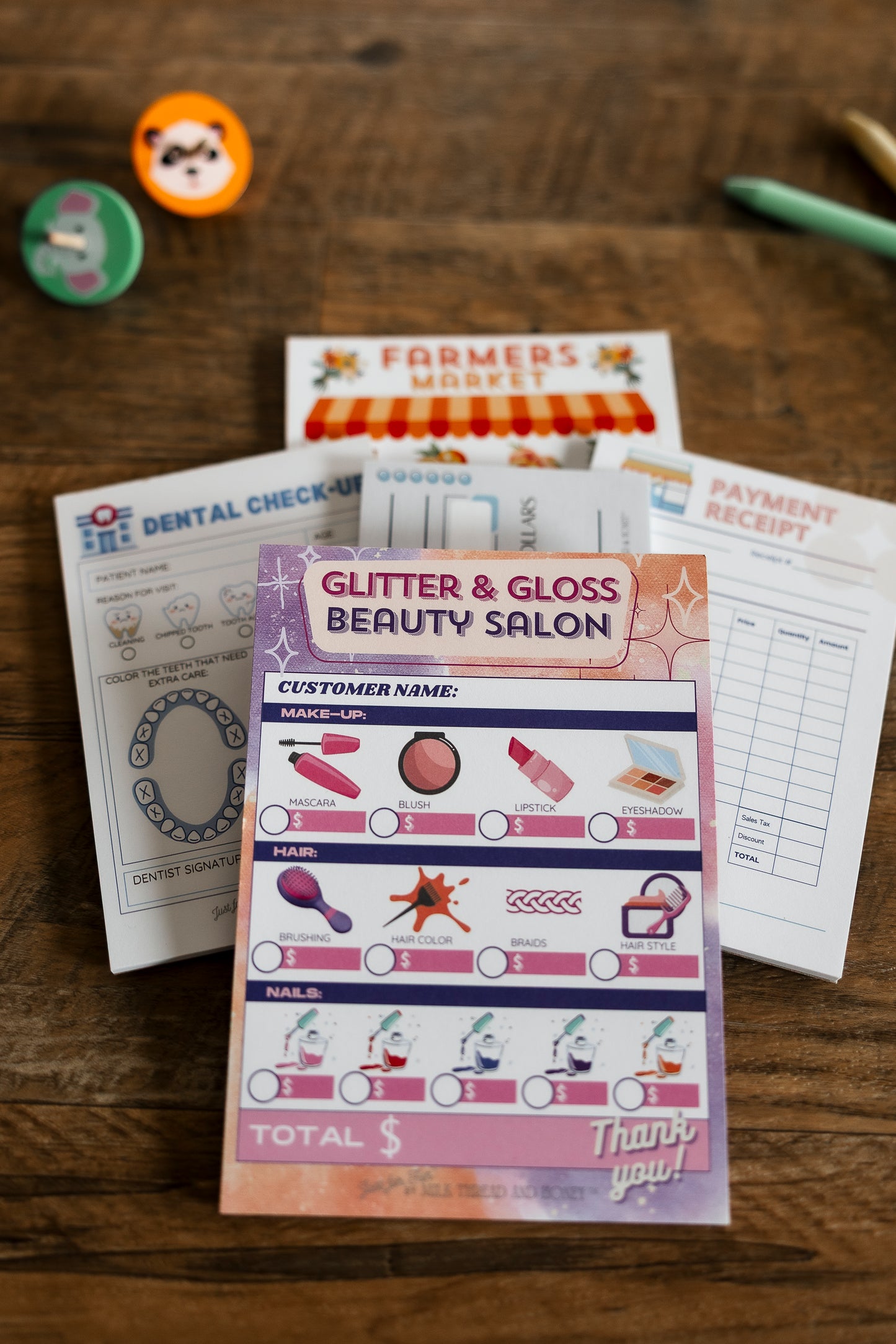 Pretend Play Beauty Salon Order Notepad