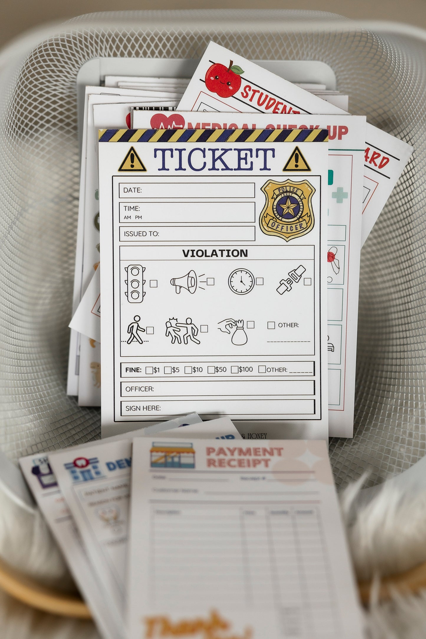 Pretend Play Police Violation Ticket Notepad