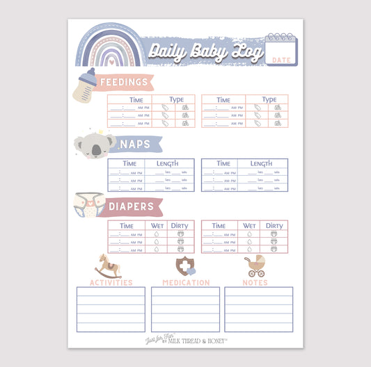 Pretend Play Baby Doll Daycare Notepad