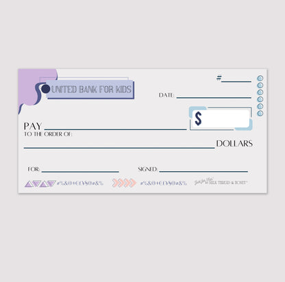 Pretend Play Bank Check Notepads for Kids