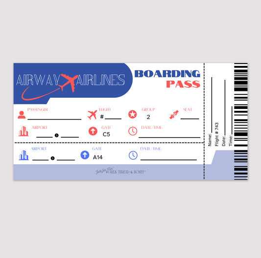 Pretend Play Boarding Pass Notepad