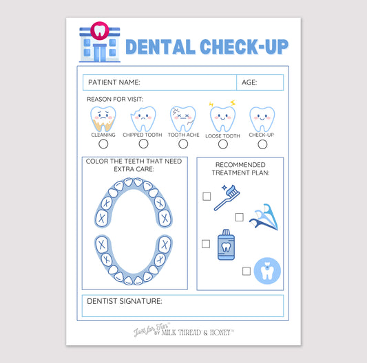 Pretend Play Dental Check-up Notepad