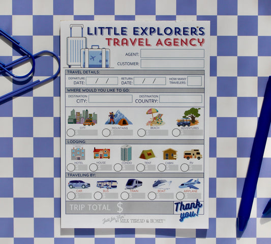 Boarding Pass, Hotel Check-In & Travel Agent Set - Pretend Play Notepads for Kids