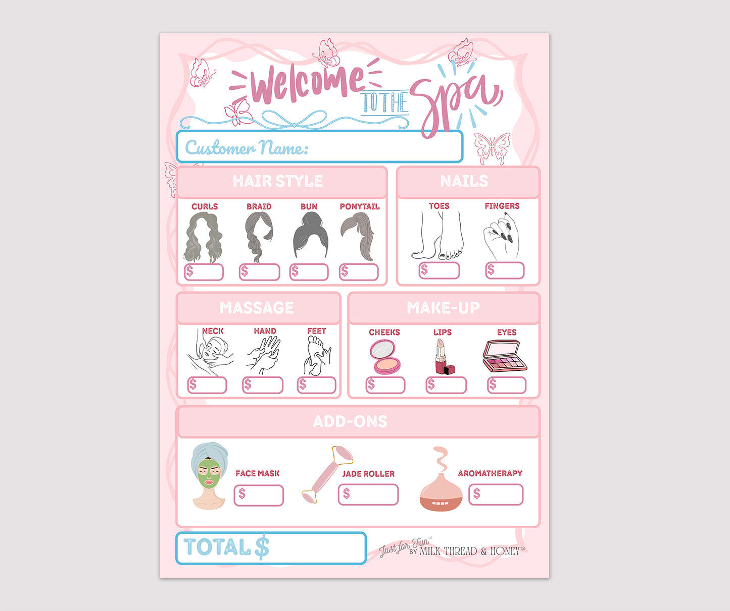 Pretend Play Spa Day Notepad