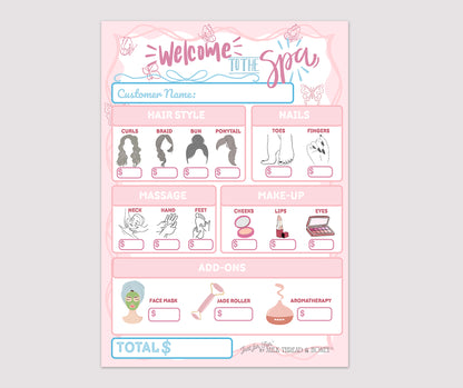 Pretend Play Spa Day Notepad