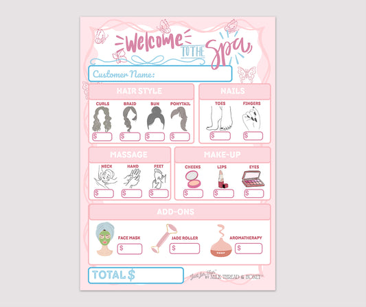Pretend Play Spa Day Notepad