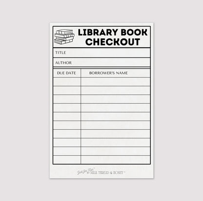 Pretend Play Library Book Checkout Notepad