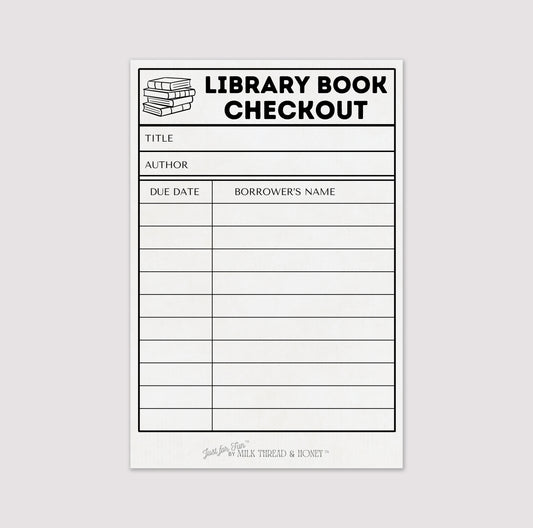Pretend Play Library Book Checkout Notepad