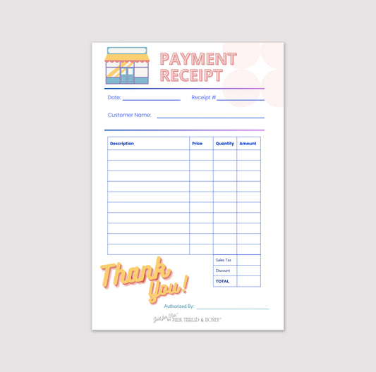 Pretend Shopping Store Receipt Notepad