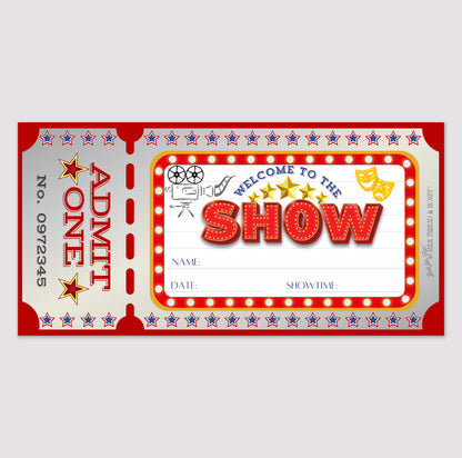 Pretend Play Show Ticket Notepads for Kids