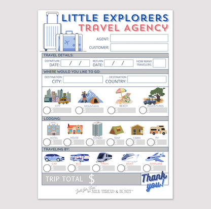 Pretend Play Travel Agent Notepad