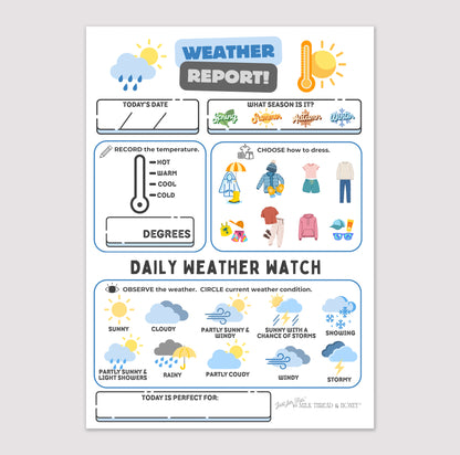 Pretend Play Weather Report Notepad