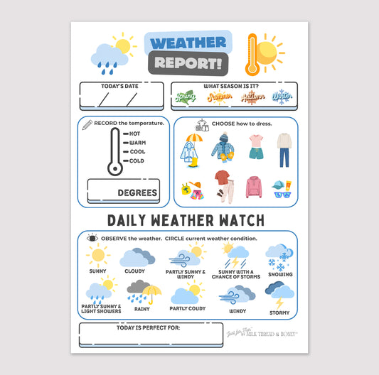 Pretend Play Weather Report Notepad